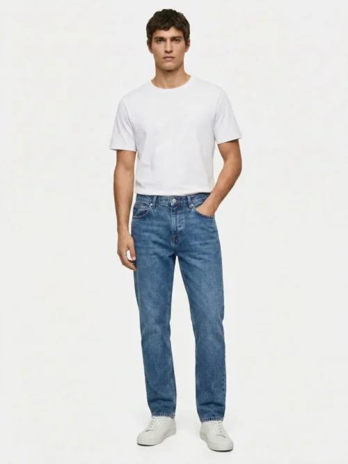 Mid Blue Carrot Fit Denim Jeans