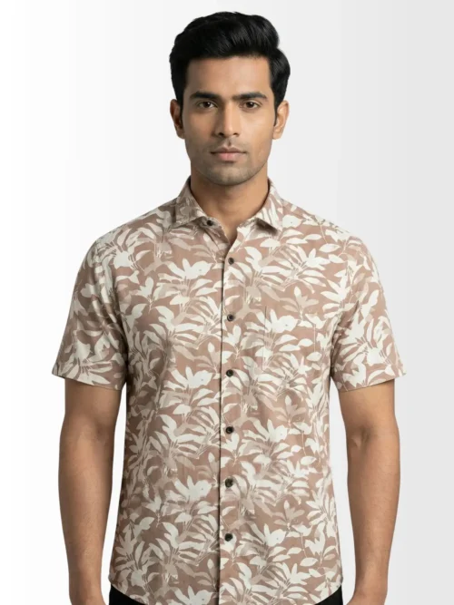 Tropical Print Short Sleeve Shirt