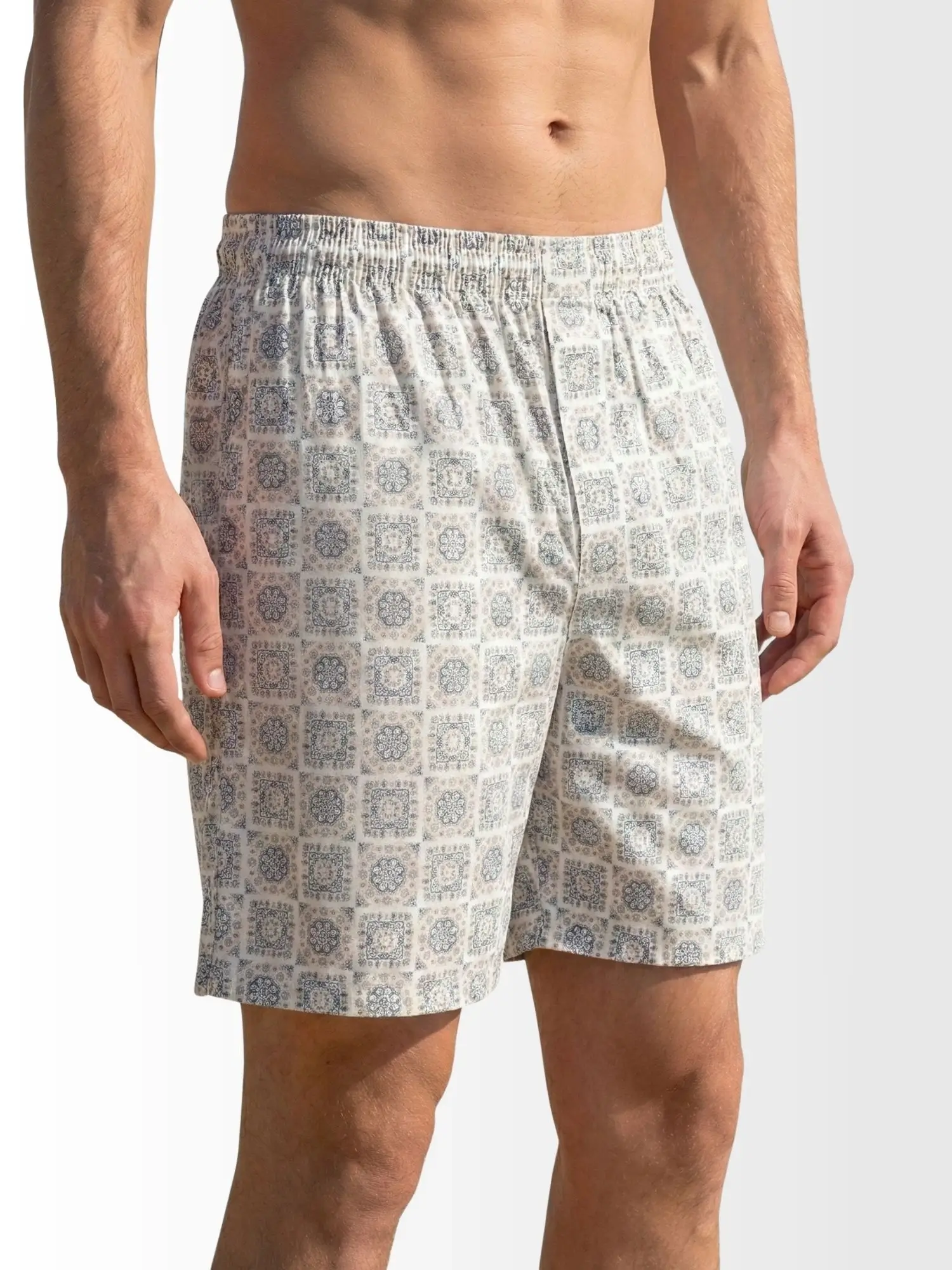 Geo Print Cotton Lounge Shorts