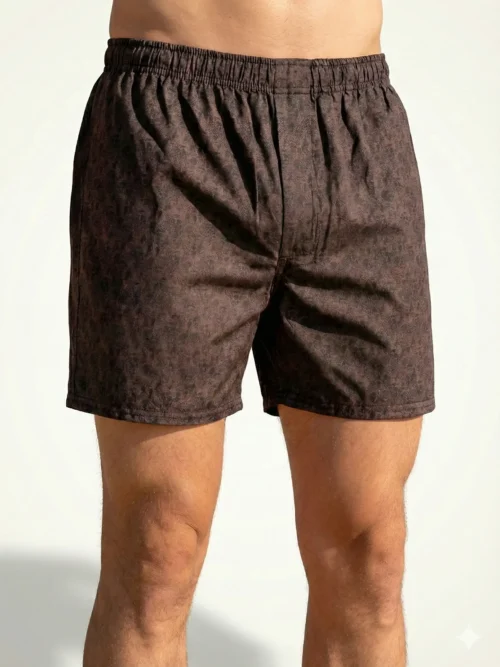 Relaxed Fit Printed Shorts - Cocoa Brown